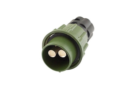 NATO-ringkontakt, 2-polig, M 35 mm², grön metall, 24 V – 1