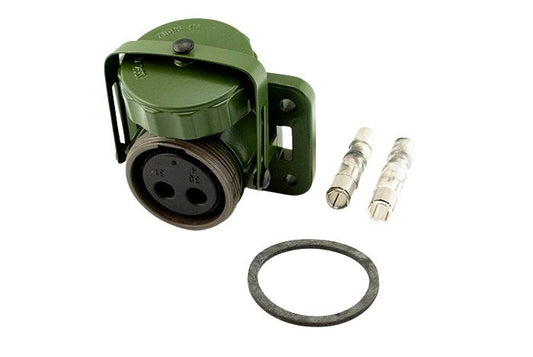NATO-uttag, 2-poligt, 50 mm², grönt, skruvlock, 24 V – 1