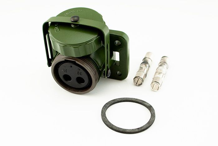 NATO-uttag, 2-poligt, 35 mm², grönt, skruvlock, 24 V – 1